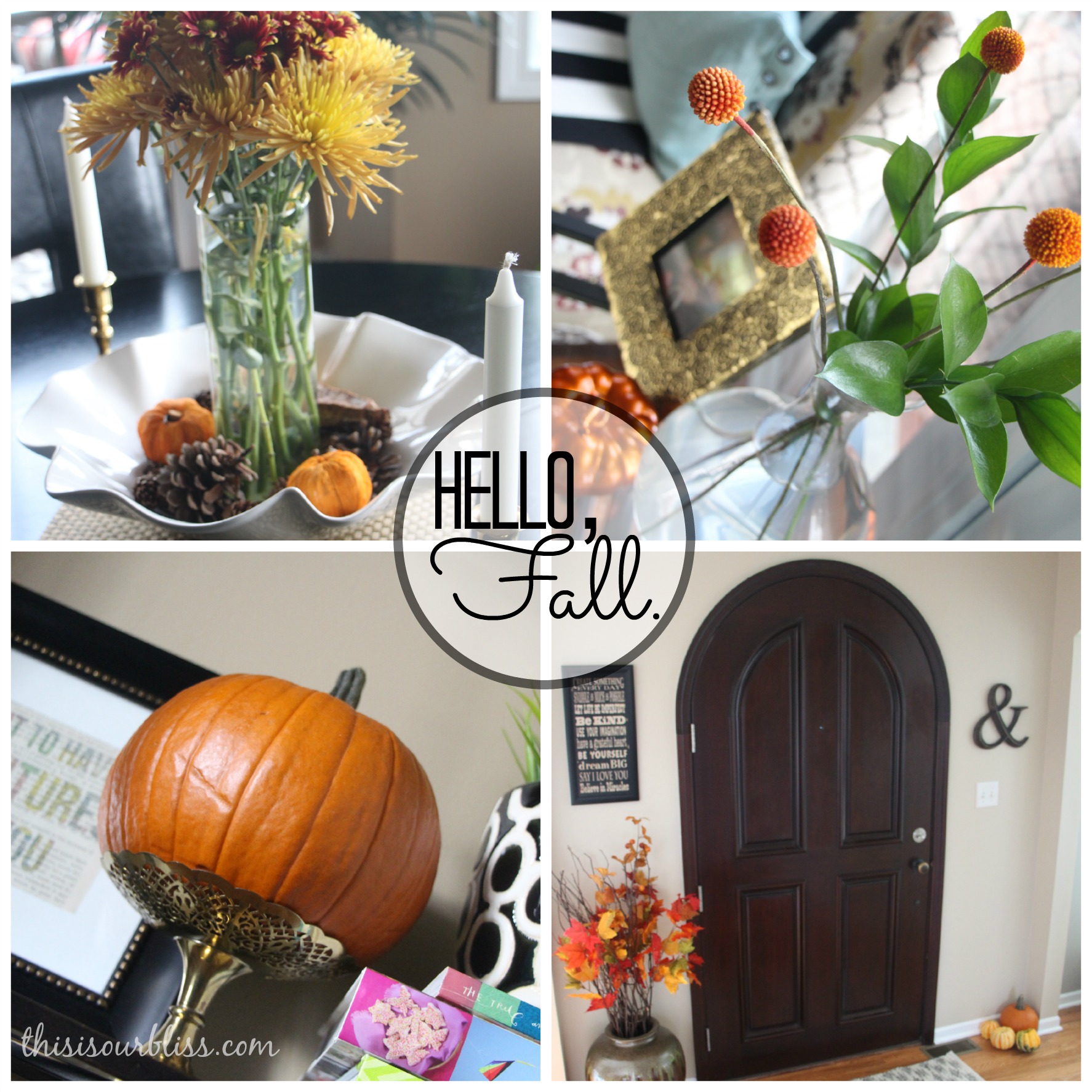 A few simple fall decor touches around the house