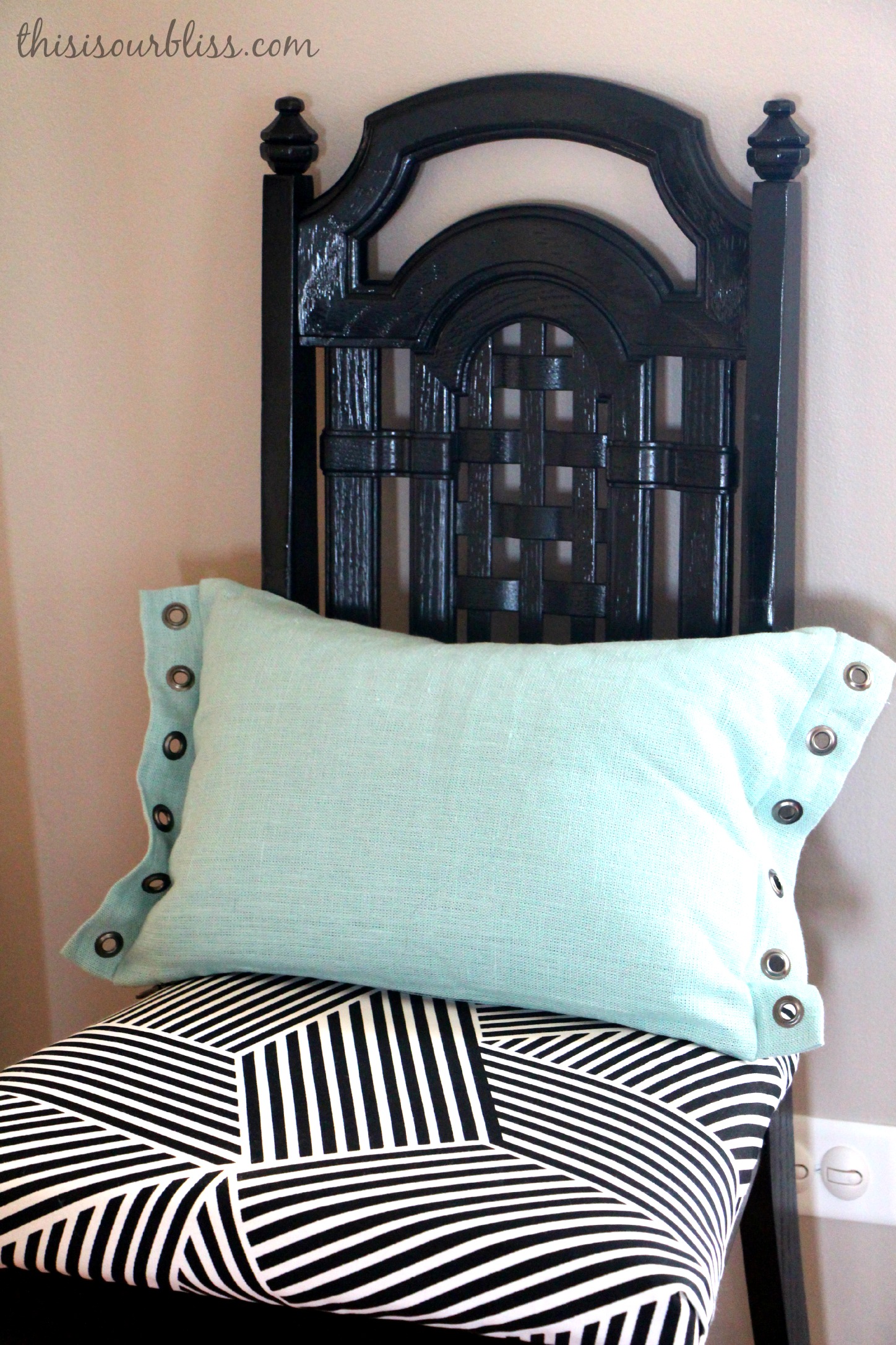 DIY simple chair re-cover with funky stripes