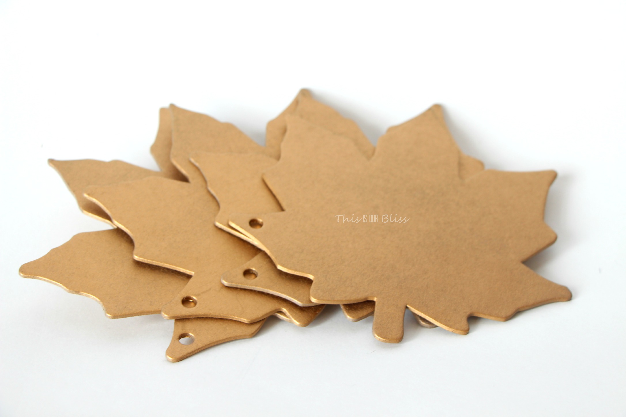 DIY gilded leaf place cards - thanksgiving table decor - diy gold