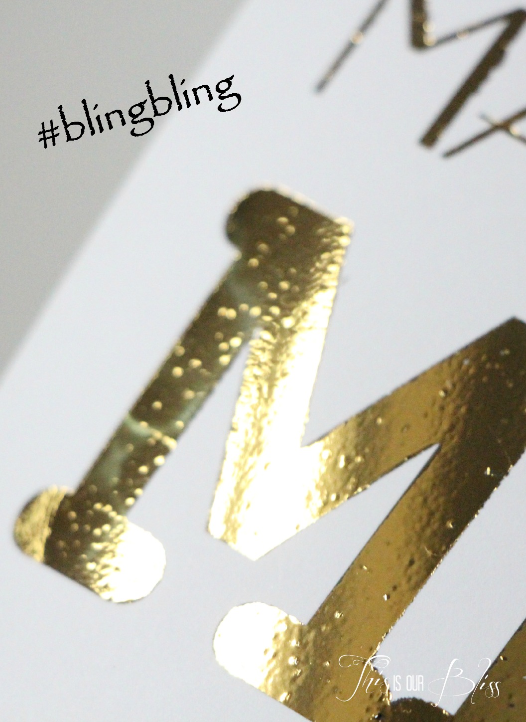 DIY gold foil art - holiday display - holiday decor - bling bling - merry and bright 1
