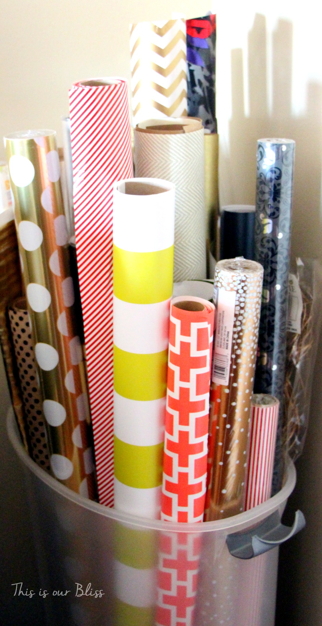 wrapping paper supply storage