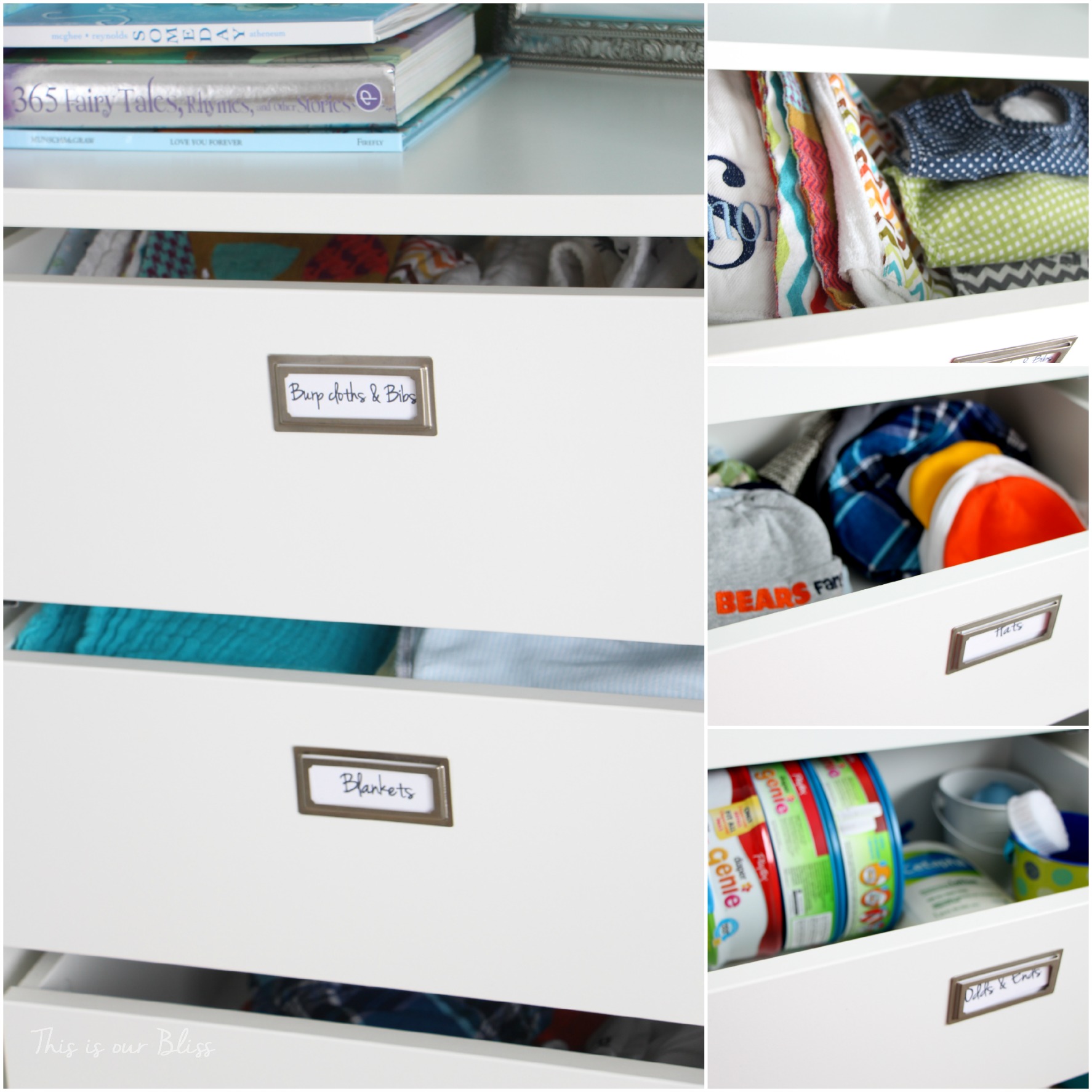 Little boy's closet drawer labels + details - This is our Bliss
