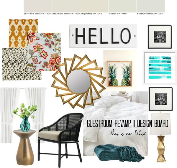 Guestroom Revamp Design board | One Room Challenge | Spring 2015 | This is our Bliss