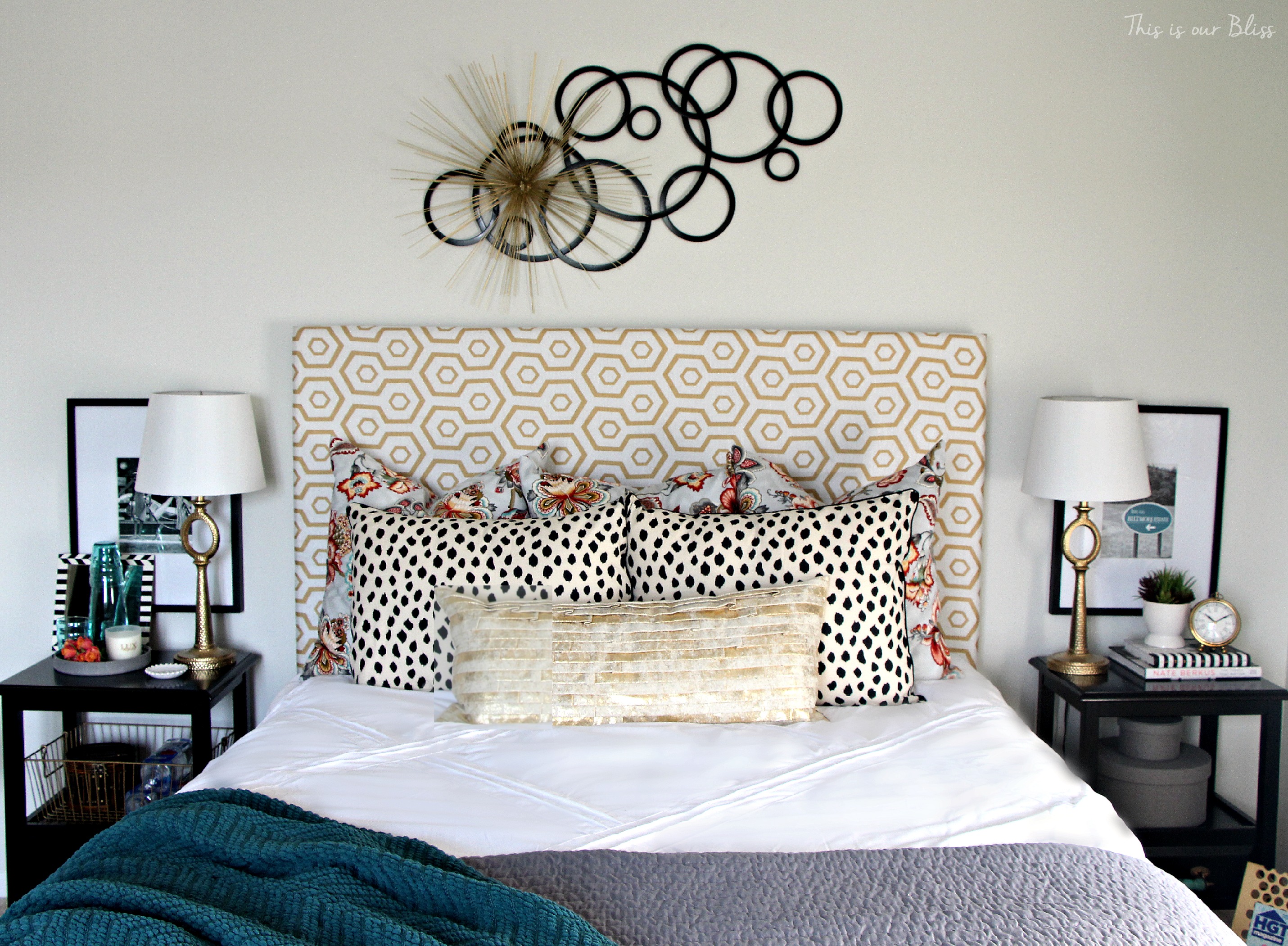 guestroom revamp - pattern play bed - floral geometric - This is our Bliss