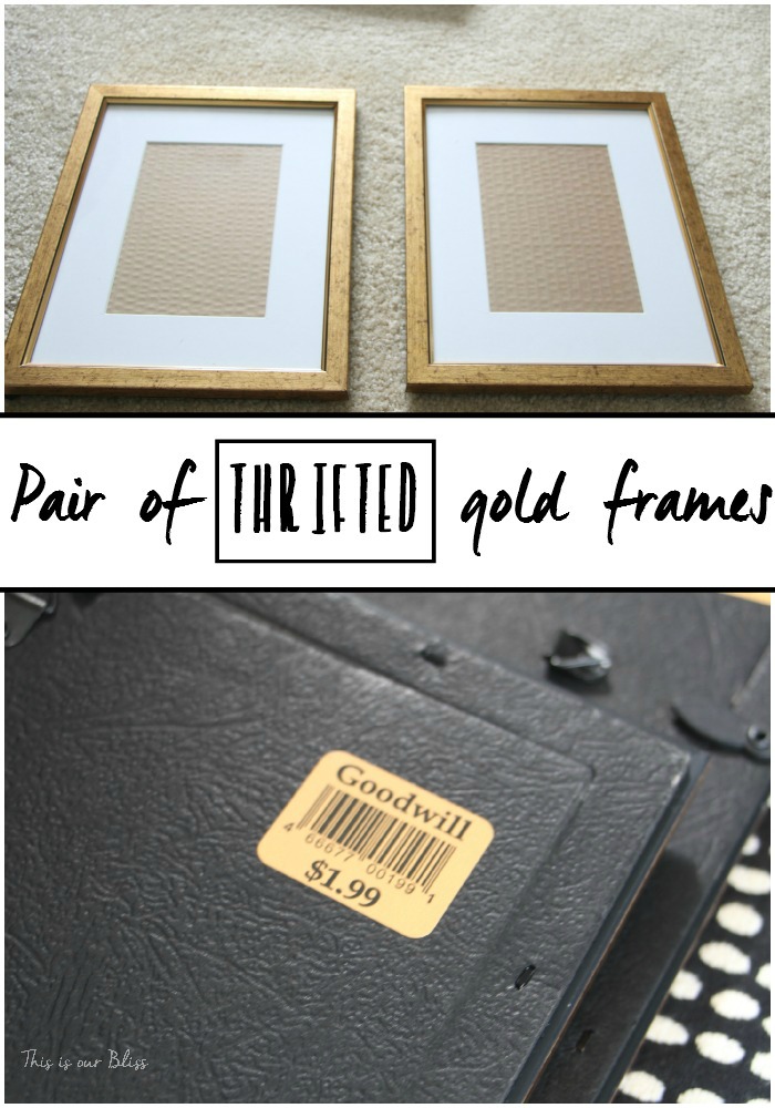 Pair of thrifted gold frames - goodwill frame find - this is our bliss