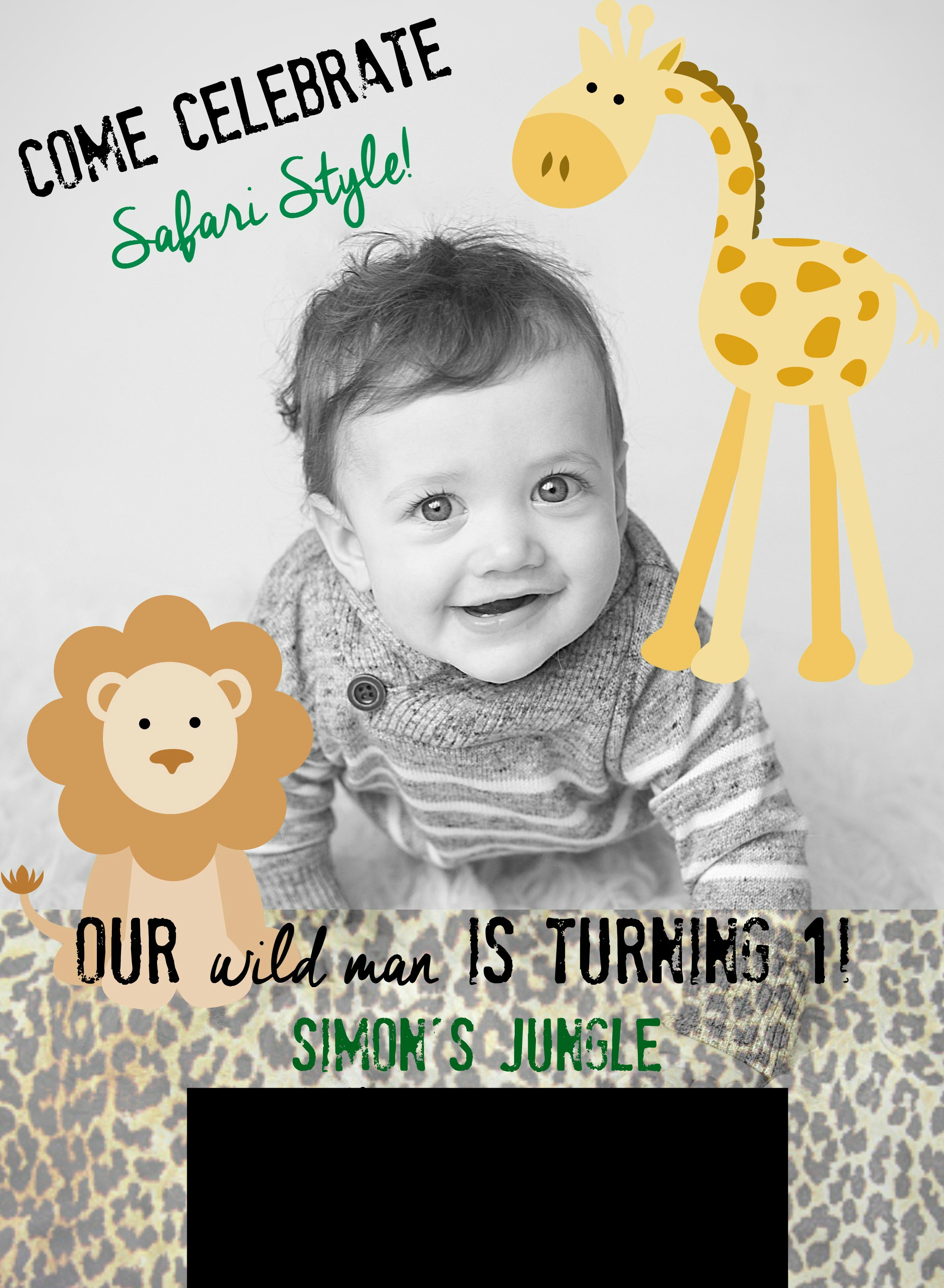 Simon's 1st bday invite -This is our Bliss