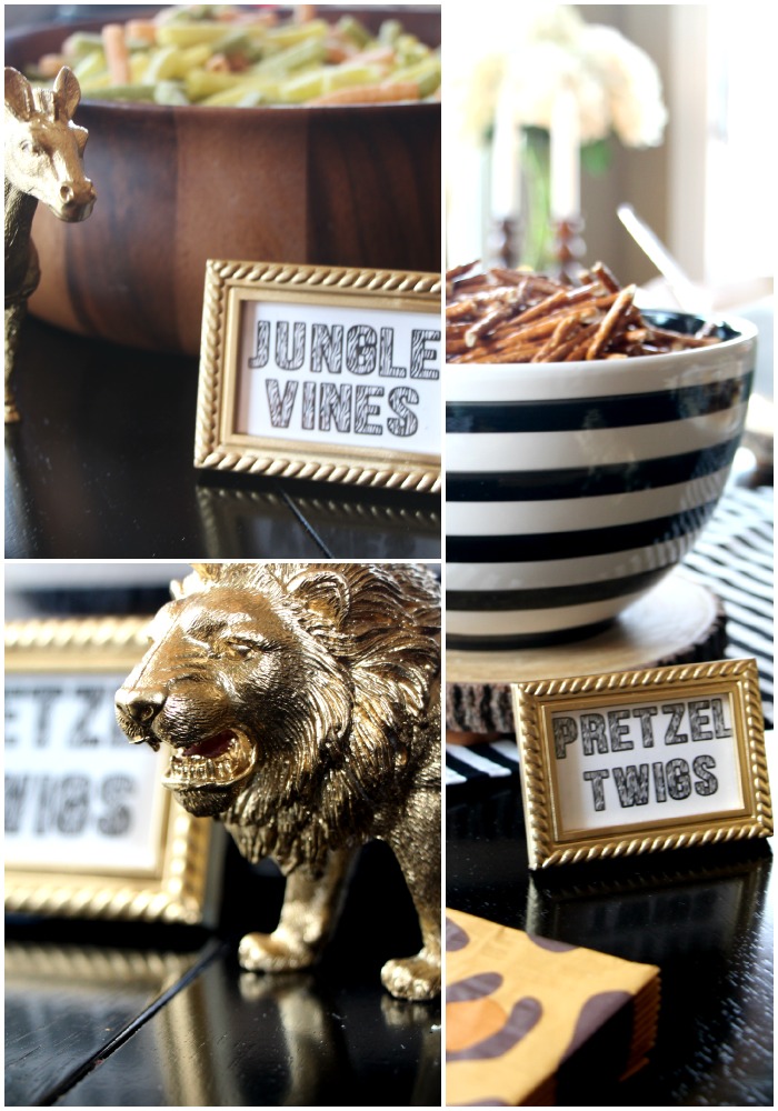 Welcome to the Jungle - safari jungle birthday party - first birthday party - party decorations - DIY party decorations - diy food labels - This is our Bliss