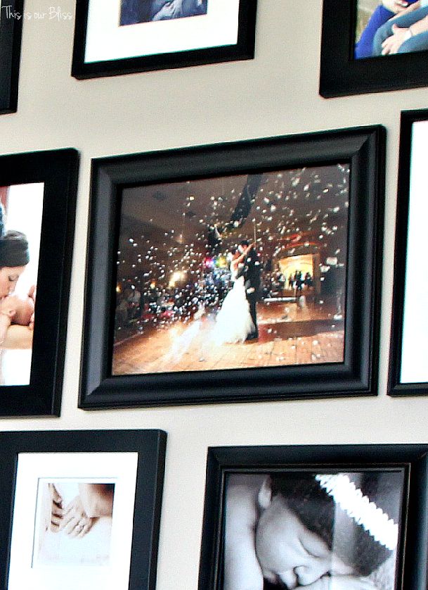 all black gallery wall - family photos - This is our Bliss