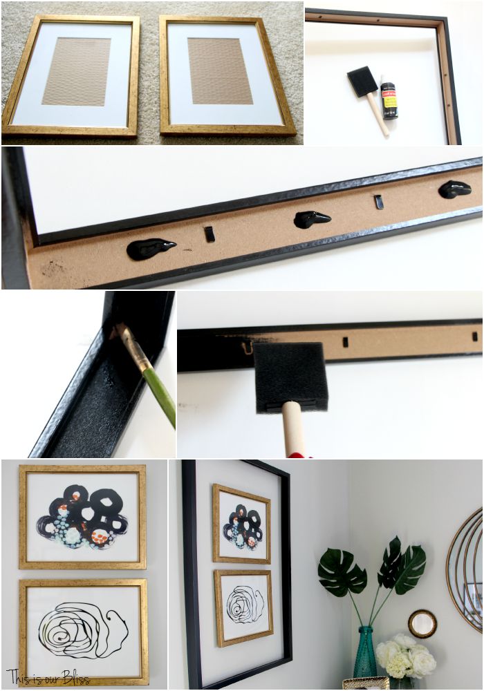Framing a frame - framing frames - small gallery wall - Guestroom revamp - Minted art - This is our Bliss